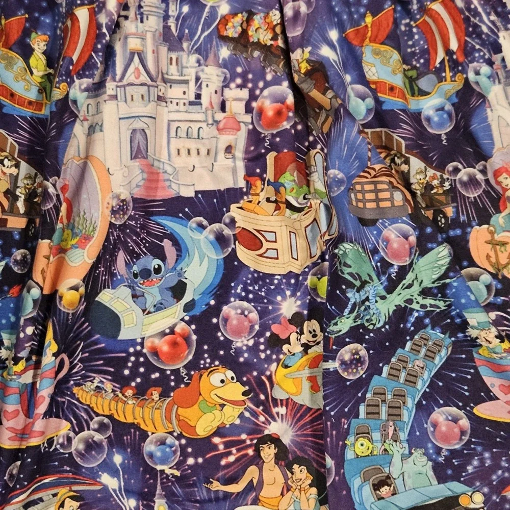 Girls Purple Boutique Milk Silk Dress Size 5/6  Amusement Park Character Print‎